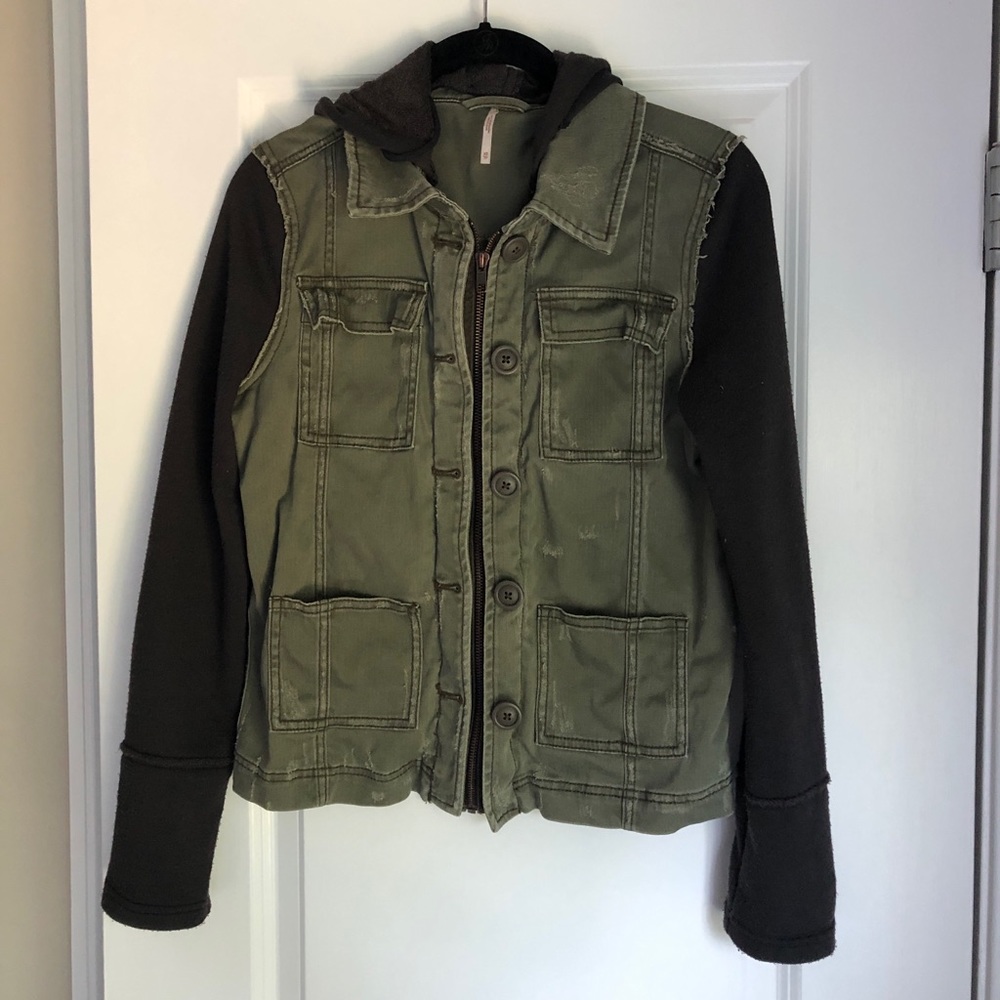 Free People khaki denim jacket